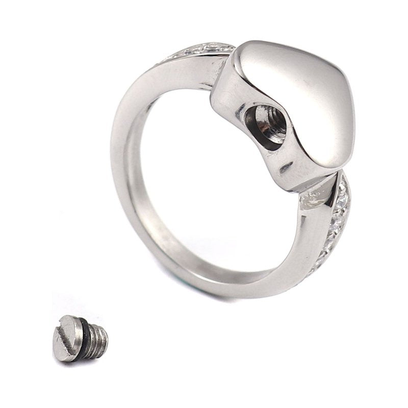 Personalized Cremation Ring with Custom Engraving & Free Jewelry Box - Memorial Keepsake