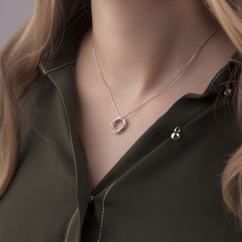 Sterling Silver Family Necklace - Grandmother, Mother, Daughter Gift