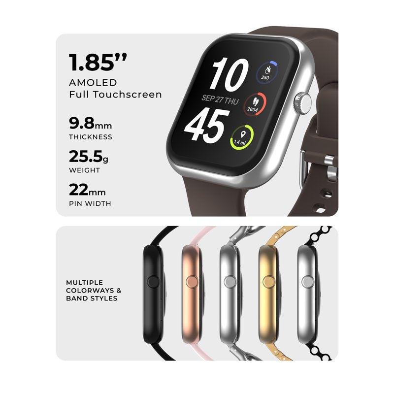 Unisex Smart Watch with Silicone Strap - Fitness & Health Monitoring