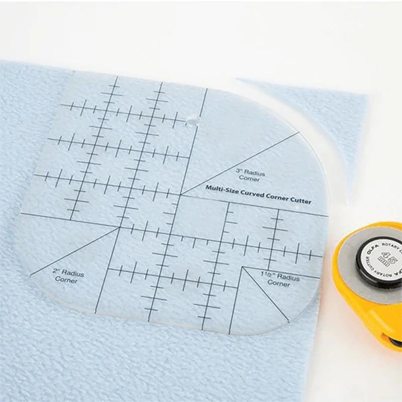 Curved Corner Cutter Ruler for Sewing and Patchwork - Plastic Template Tool