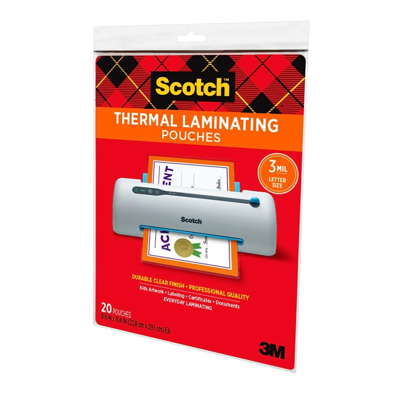 Matt Laminating Pouches Letter Size 8.9 x 11.4 in 20-Pack - Clear & Matte Finish