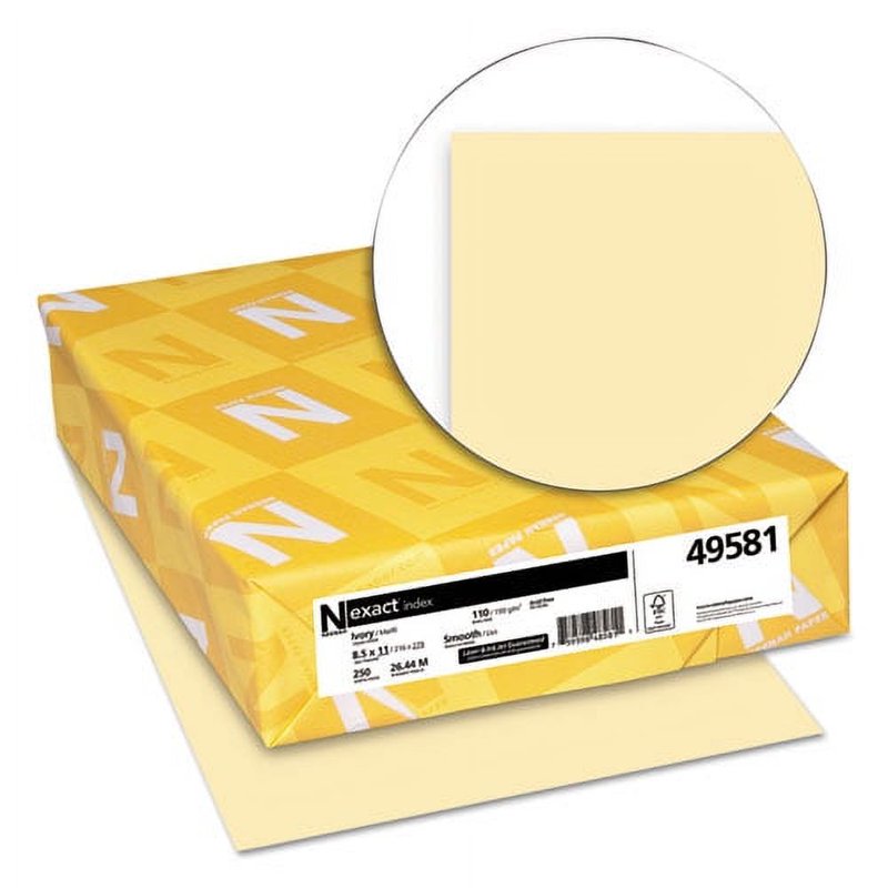 Premium Ivory Index Card Stock 110 lb, 8.5 x 11 Inches, Pack of 2