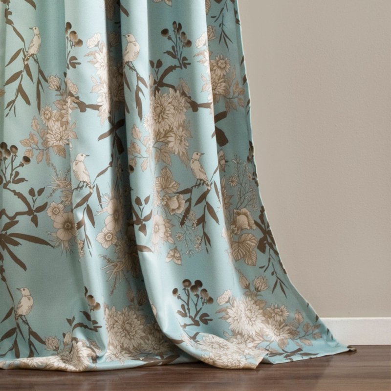 Botanical Garden Panel Set - Room Darkening Curtains with Floral Pattern
