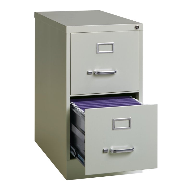 Deep Metal 2-Drawer File Cabinet - Letter Width Vertical Storage