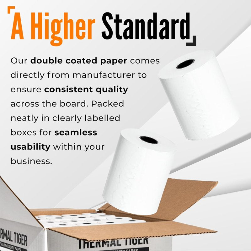 Thermal Paper Rolls for POS & Cash Registers - 50 Rolls, Multiple Sizes & Counts