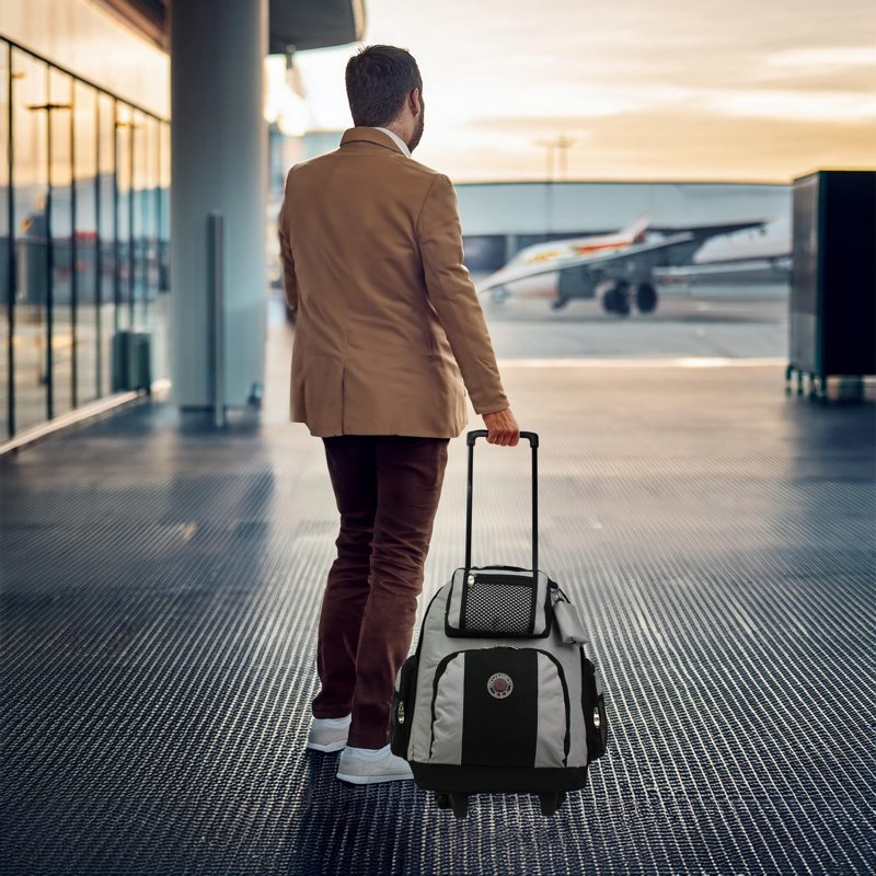 22-Inch Rolling Backpack Carry-On Suitcase with Convertible Backpack Function