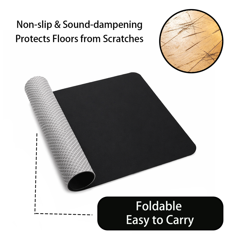 No-Slip Floor Protection Mat for Under Desk Elliptical - Noise & Vibration Reduction