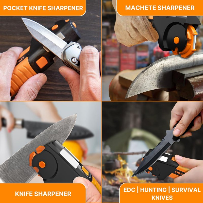 Garden & Outdoor Tool & Knife Sharpener for Lawn Mower Blades, Scissors, Axes