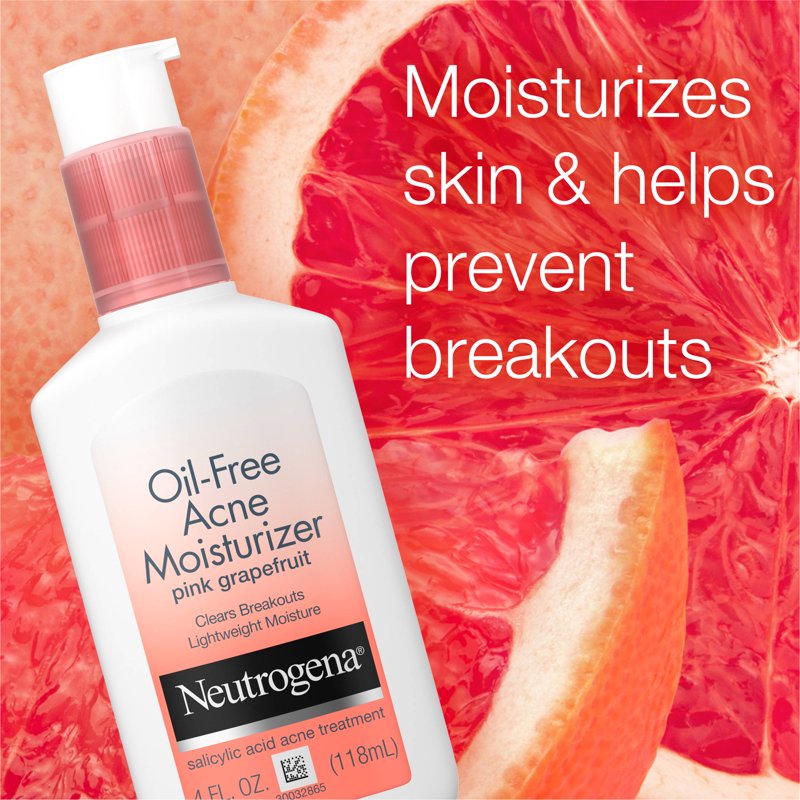 Pink Grapefruit Acne Moisturizer with Salicylic Acid - Oil-Free Face Lotion