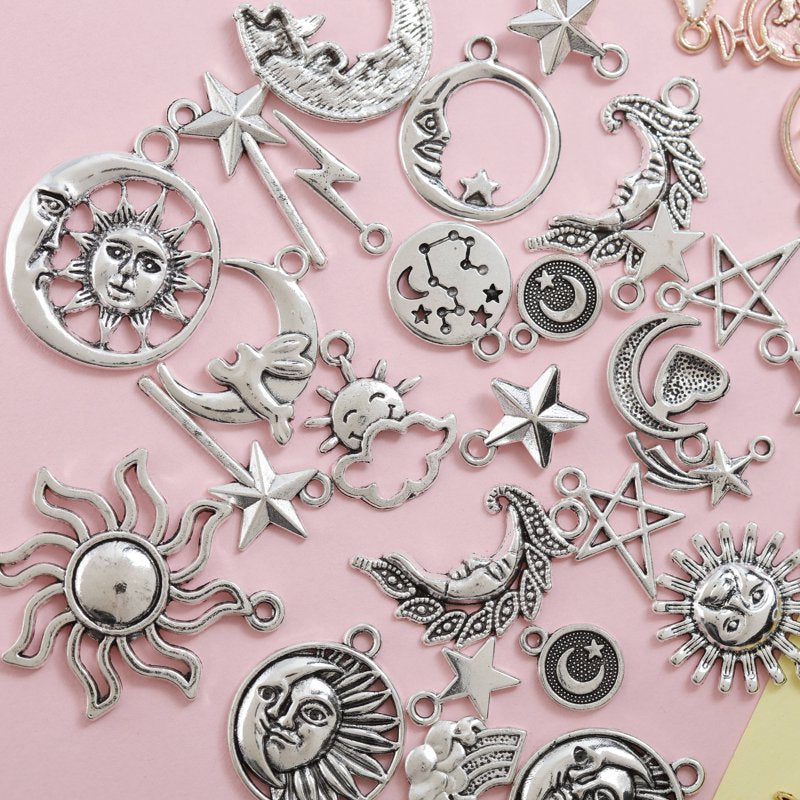 Assorted Charms and Pendants for DIY Jewelry Making - 120 Pieces