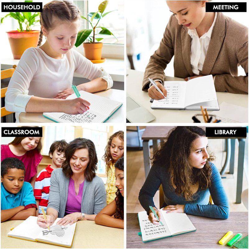 Bulk Hardcover Ruled Notebooks Set with Pen Holders - A5, 128 Pages, 12 Pack