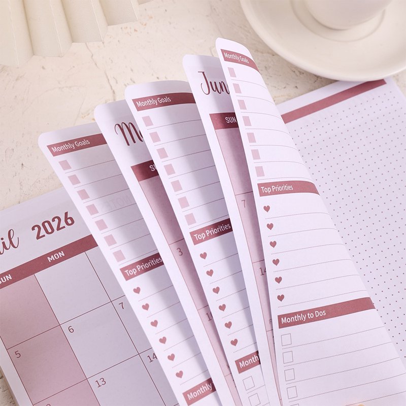 Floral Monthly Planner 2 Years A5 Hardcover Calendar Notebook with Tabs