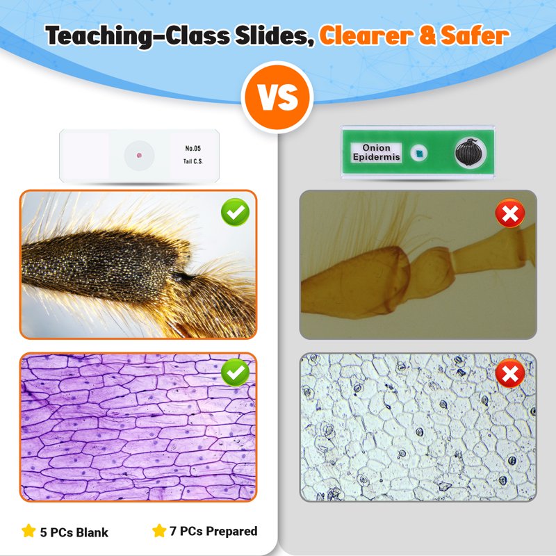 Kids Educational Microscope Set with Smartphone Adapter & Slides - Scientific Learning Toy