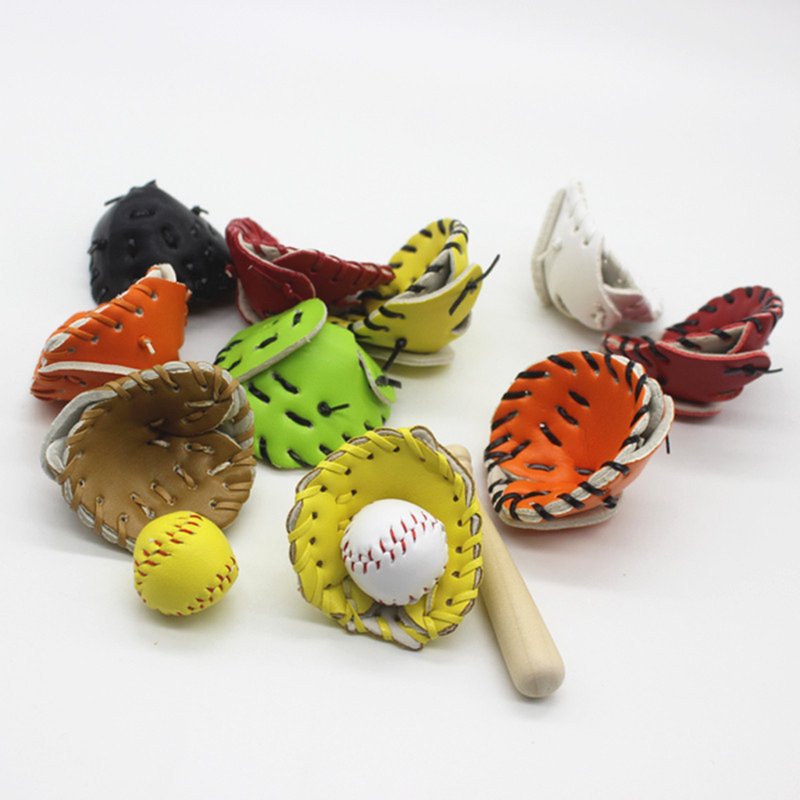 Newborn Photography Props Set with Mini Baseball Bat, Glove & Ball - Baby Photoshoot Accessories