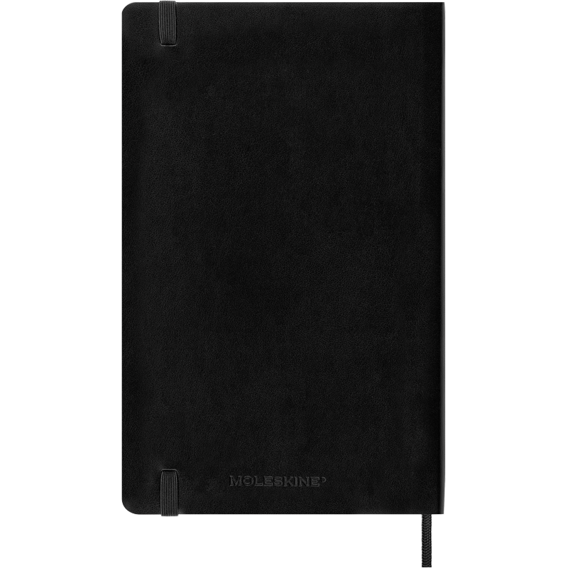 Large Soft Cover Notebook for Writing and Sketching - Ruled, Black