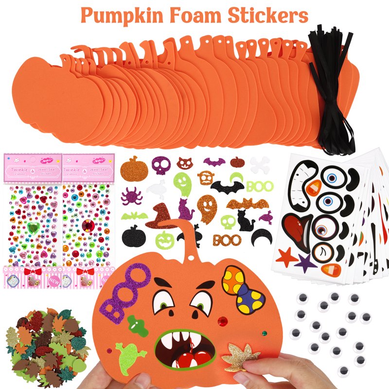 Halloween Foam Pumpkin Craft Kit for Kids - 36 Sets DIY Decorations & Ornaments