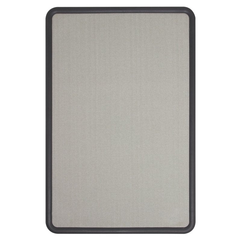 Quartet Contour Fabric Bulletin Board - 4' x 3' Gray Fabric, Black Frame
