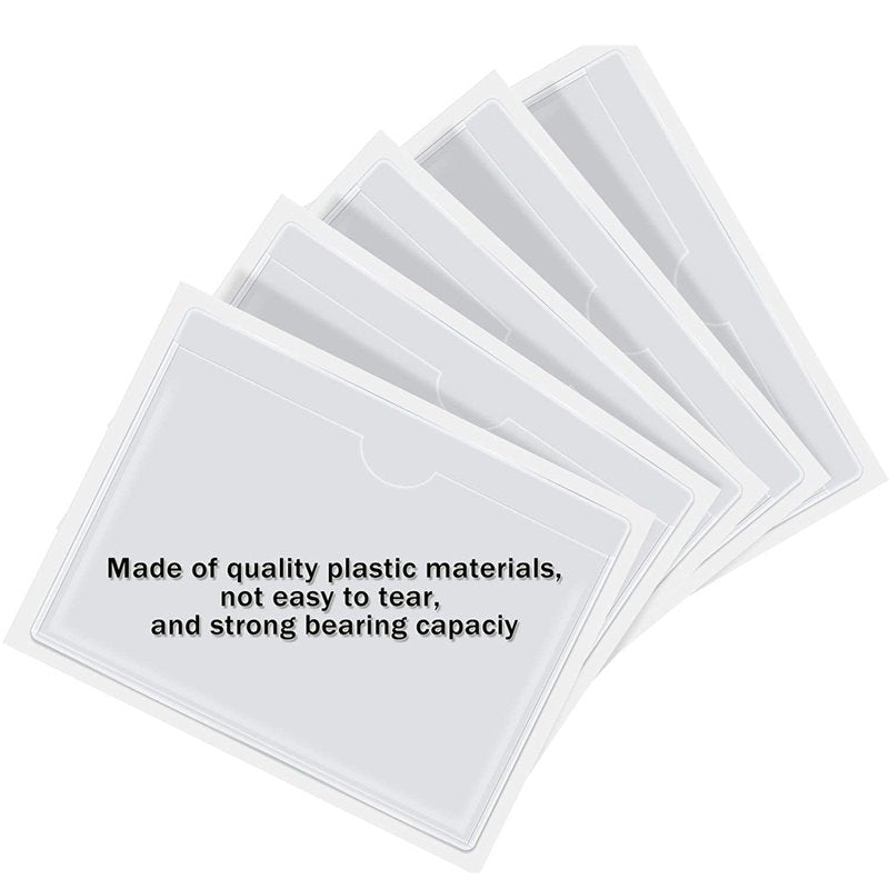 30Pcs Self-Adhesive Business Card Pockets for Office & School Organization