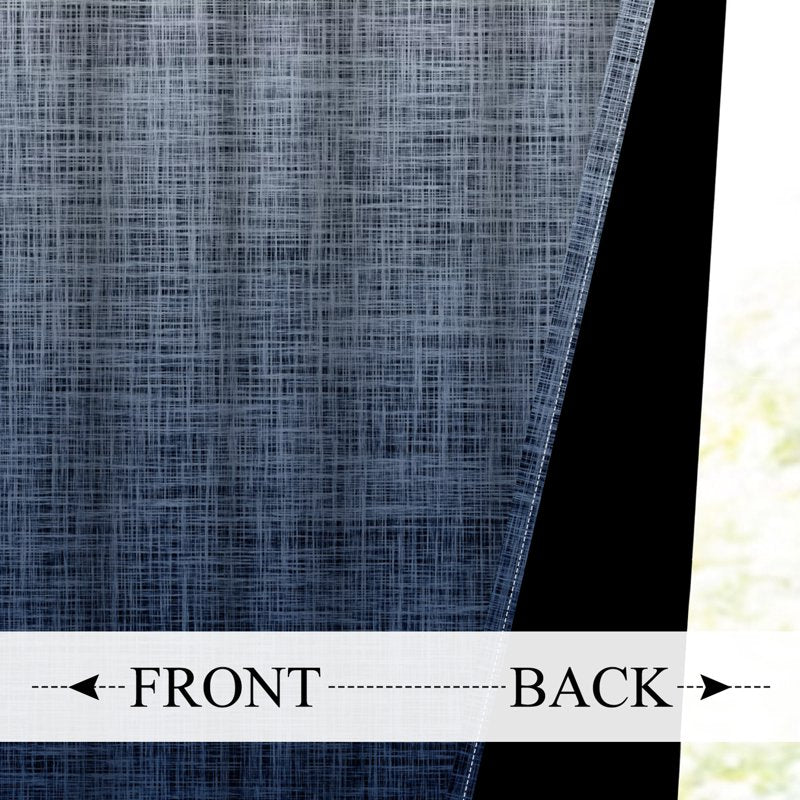 Blackout Window Curtains 2 Panel Set - Modern Gradient Drapes for Bedroom & Living Room