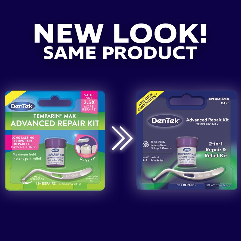 Dental Repair Kit for Loose Crowns Fillings & Caps - 2 Pack