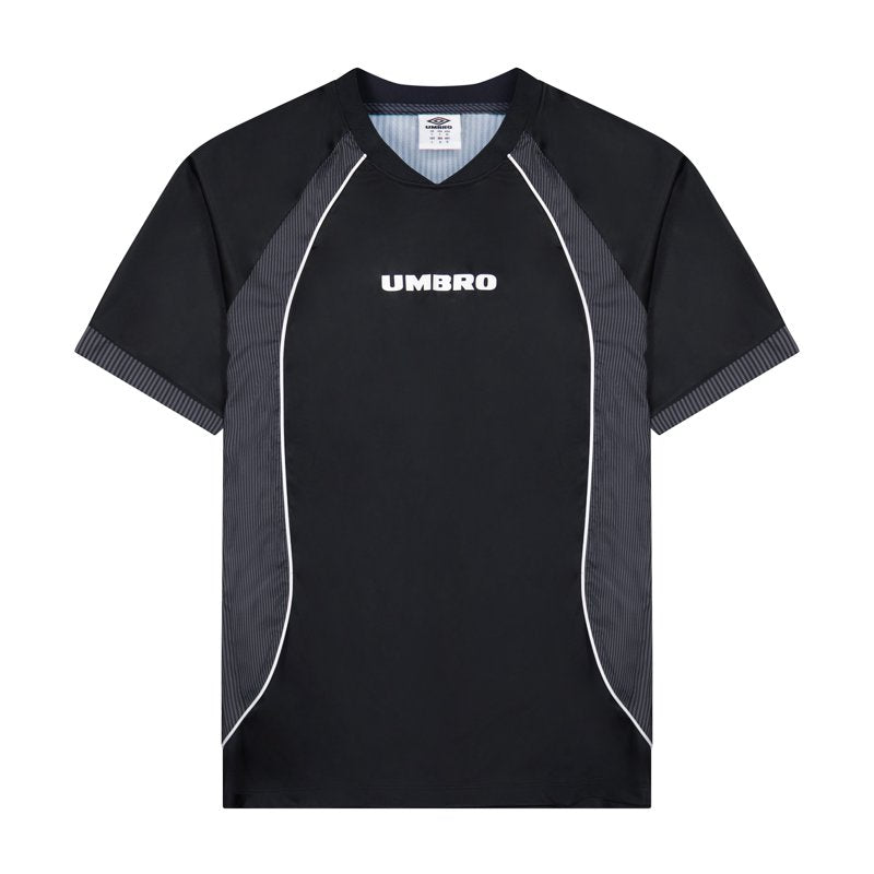 Umbro Men's Retro Panelled Raglan Shirt - Black/Volcanic Ash/Brilliant White XL