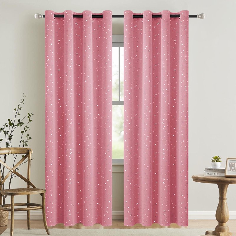 Blackout Thermal Insulated Curtains for Bedroom & Living Room - Light Filtering, Noise Reducing, Energy Efficient Grommet Panels, 52x63 Inch