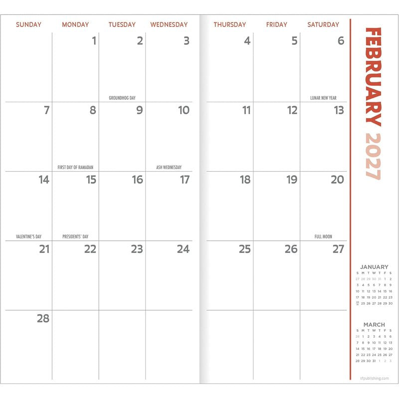 Dog Monthly Pocket Planner 2027-2028 Small Calendar Organizer