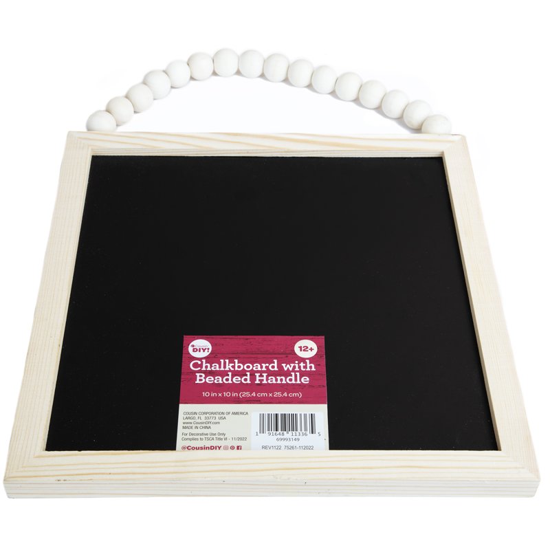 Natural Wood Frame Chalkboard with Beaded Handle - 10x10 Inches - Pack Options