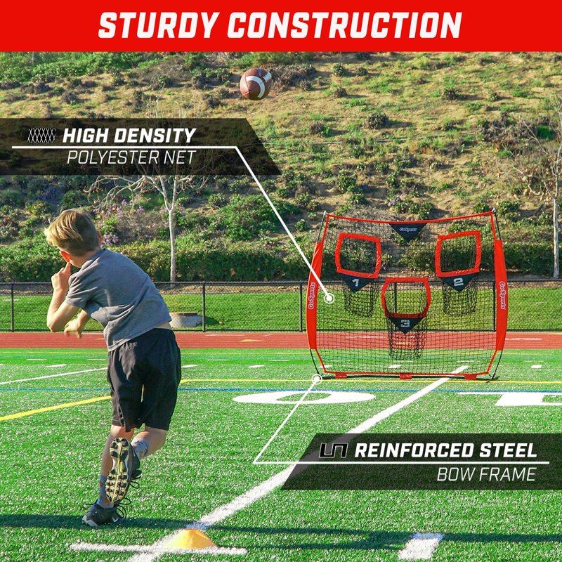 6x6 ft Football Throwing Net for Quarterback Practice - Red