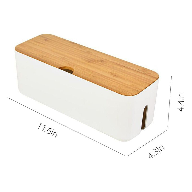 Cable Management Box Cord Organizer for Desk TV Wires Power Strips Office Home