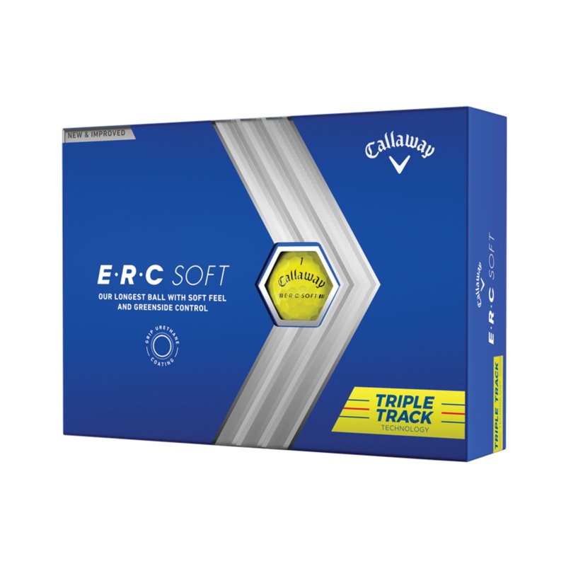 (2 Pack) Callaway ERC Soft Triple Track Golf Balls 12 Pack Yellow - 2023