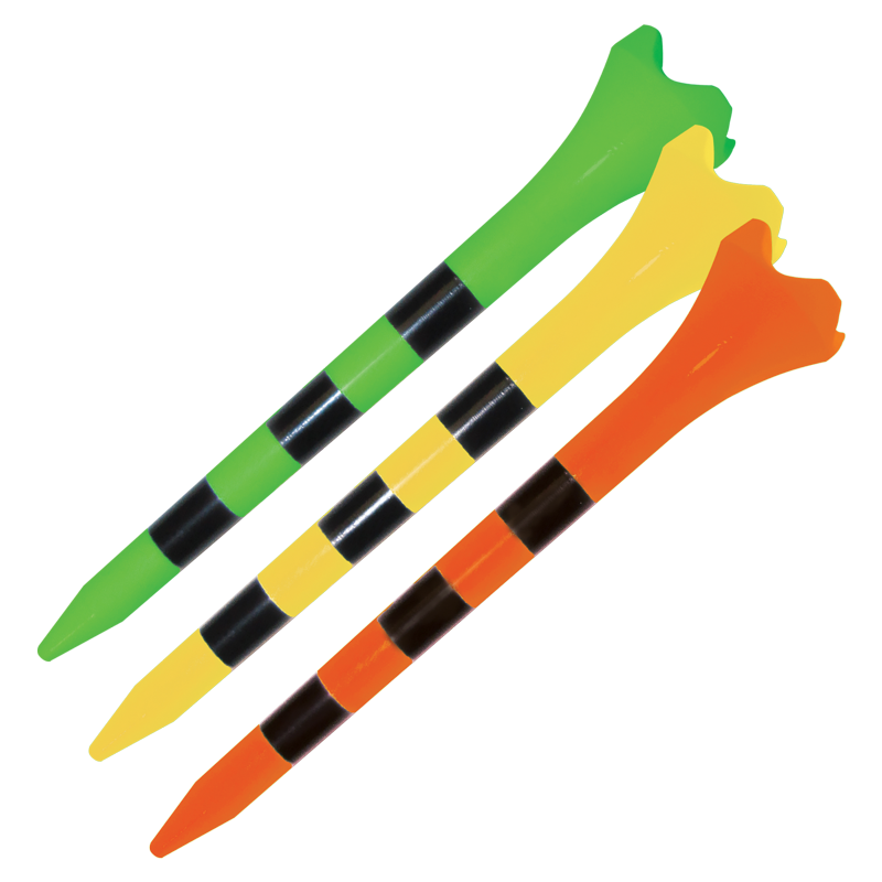 Plastic Golf Tees with Low-Resistance Head - Longer Drives, Durable & Stable - 25 Count