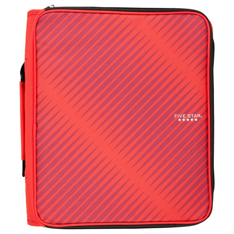 2-Inch Zipper Binder with Multi-Access File and 3 Rings, Red