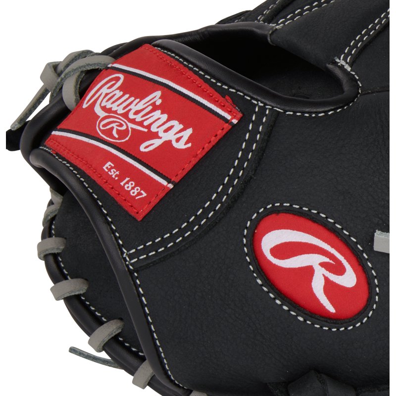 Youth Baseball Catcher's Glove 33 Inch Durable Leather Black for Boys & Girls