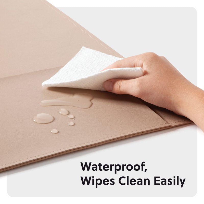 Vegan Leather Desk Pad with Non-Slip Backing and Mousepad - 31.5 x 15.7 in.