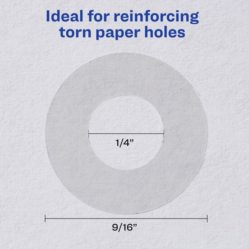 Self-Adhesive Hole Reinforcement Stickers - Clear 1/4 Inch, Pack Variants