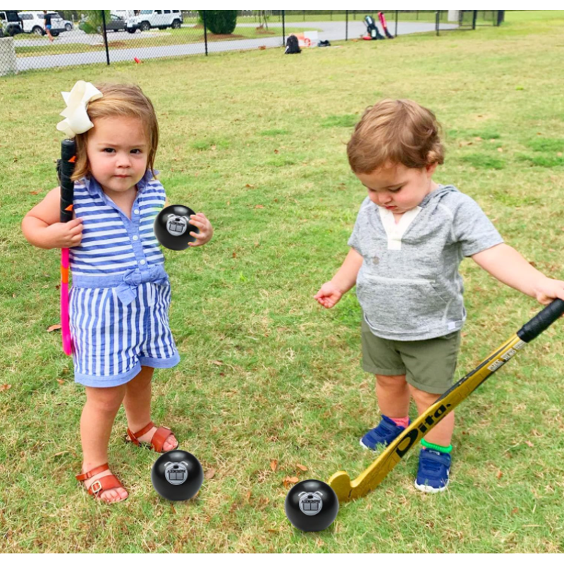 12 Black Foam Hockey Balls and Pucks Set - Indoor Training Equipment for Kids & Adults
