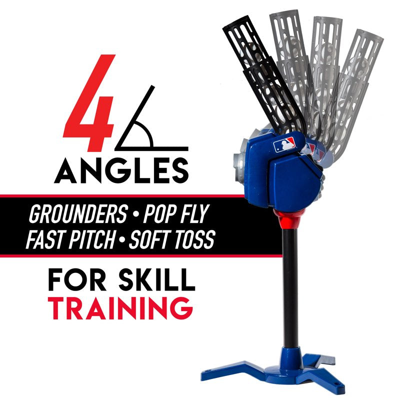 Kids Baseball Pitching Machine 4-in-1 Adjustable Age 5+ Blue/Black/Red