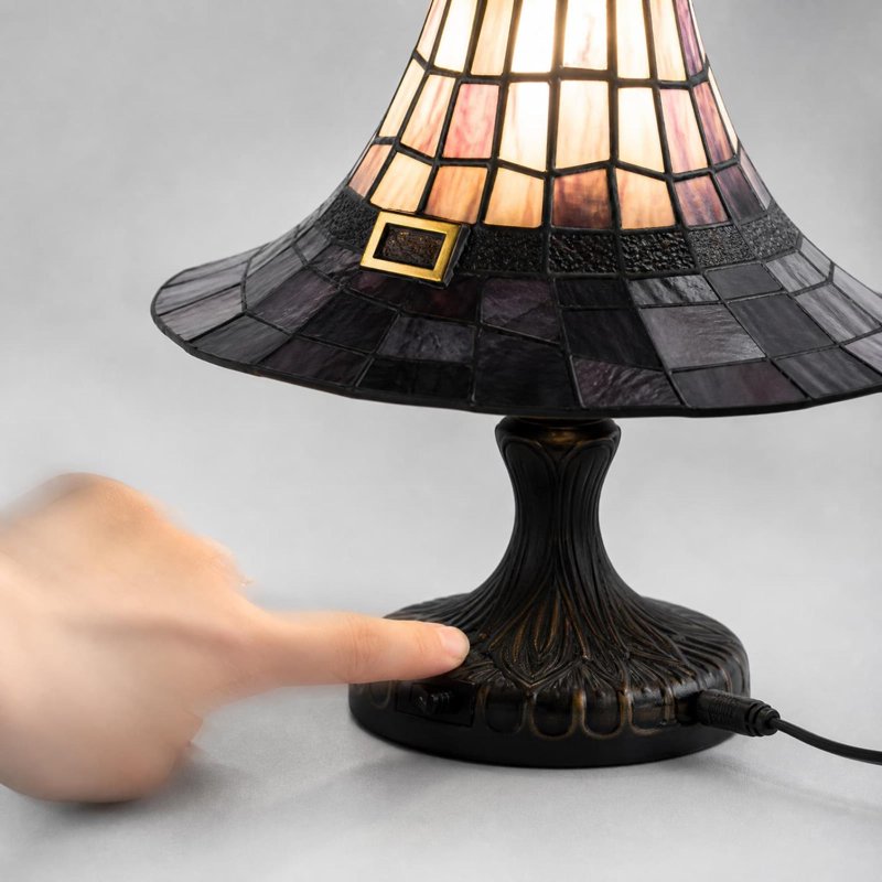 Variation: Black Witch Hat Lamp LED Night Light – Halloween Decor, Gothic Shelf Mantel Table