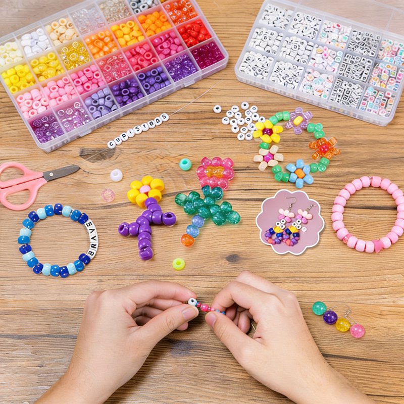 DIY Bracelet Making Kit with 64 Colors and 2200 Beads for Jewelry Crafting