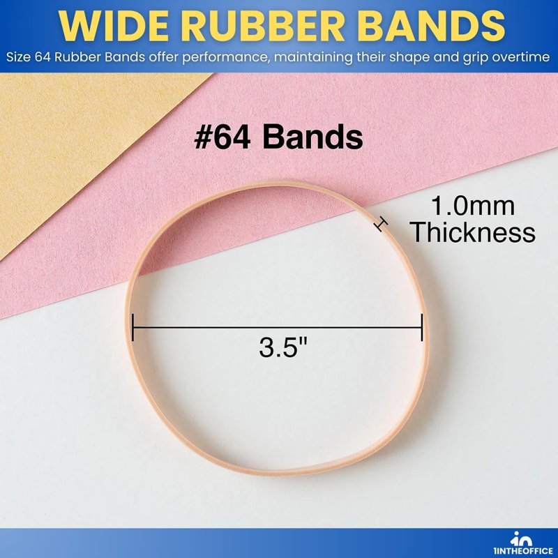 Heavy Duty Rubber Bands #64 - Thick Beige Office & Packing Supplies (3 Pack)