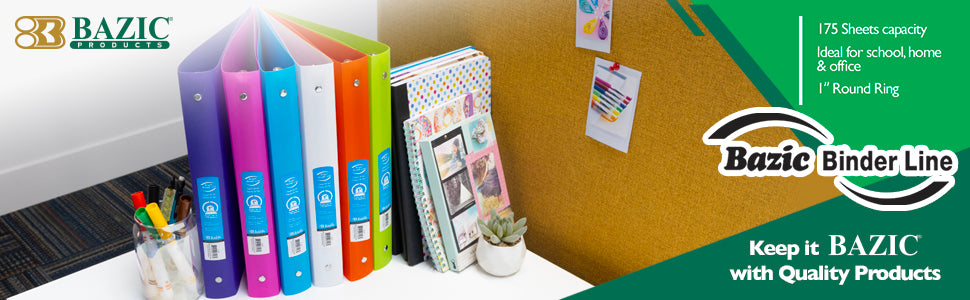 3-Ring Binders Set - 1 Inch Capacity, Soft Cover, Multi-Color Assortment
