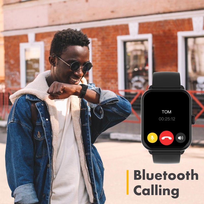 Bluetooth Calling Smartwatch Unisex Fitness Tracker with 1.96" TFT Display