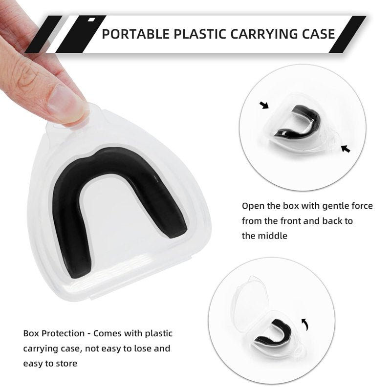 Kids Youth Sports Mouth Guard Set with Case for Football Lacrosse Soccer Boxing