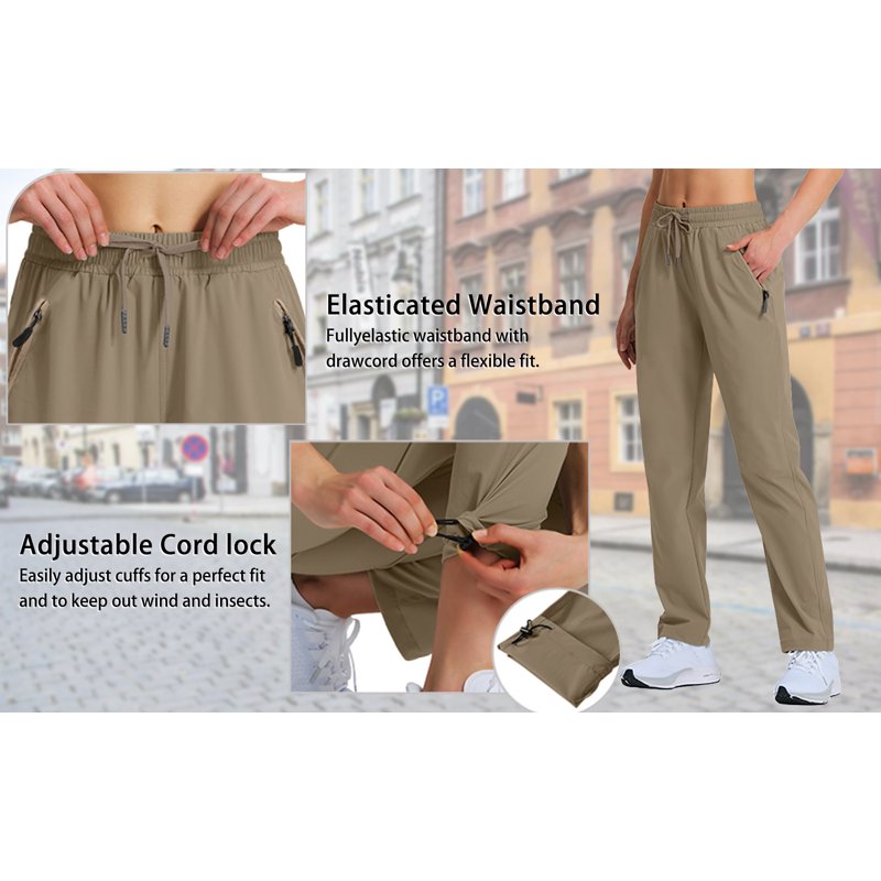 Lightweight Cargo Joggers for Women Quick Dry Hiking Pants Travel Activewear