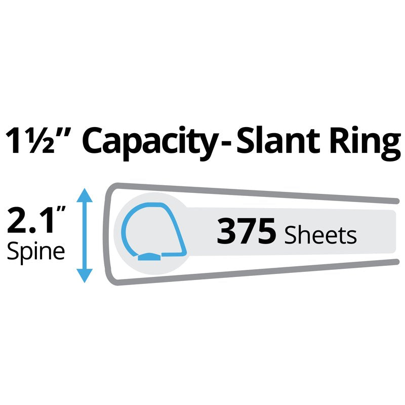 Durable View 3-Ring Binder 1.5 Inch Pink with Slant Rings, Office & School Use
