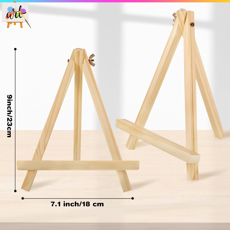 9 Inch Wooden Easel Stand for Painting & Art Displays - 12 Pack