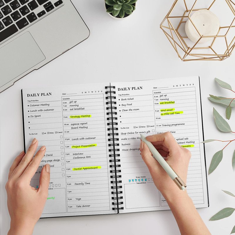 Undated Daily Planner with To-Do List and Hourly Schedule - A4/A5 Options