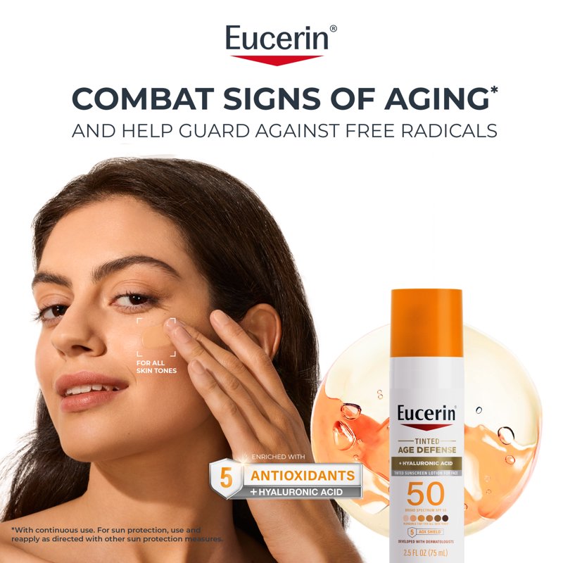 SPF 50 Tinted Face Sunscreen with Hyaluronic Acid – Lightweight, Anti-Aging Protection