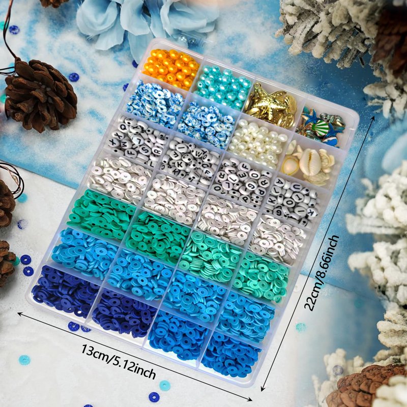 Ocean Theme Pearl Bead Jewelry Making Kit with Shell Starfish Pendants - DIY Necklace & Bracelet Set